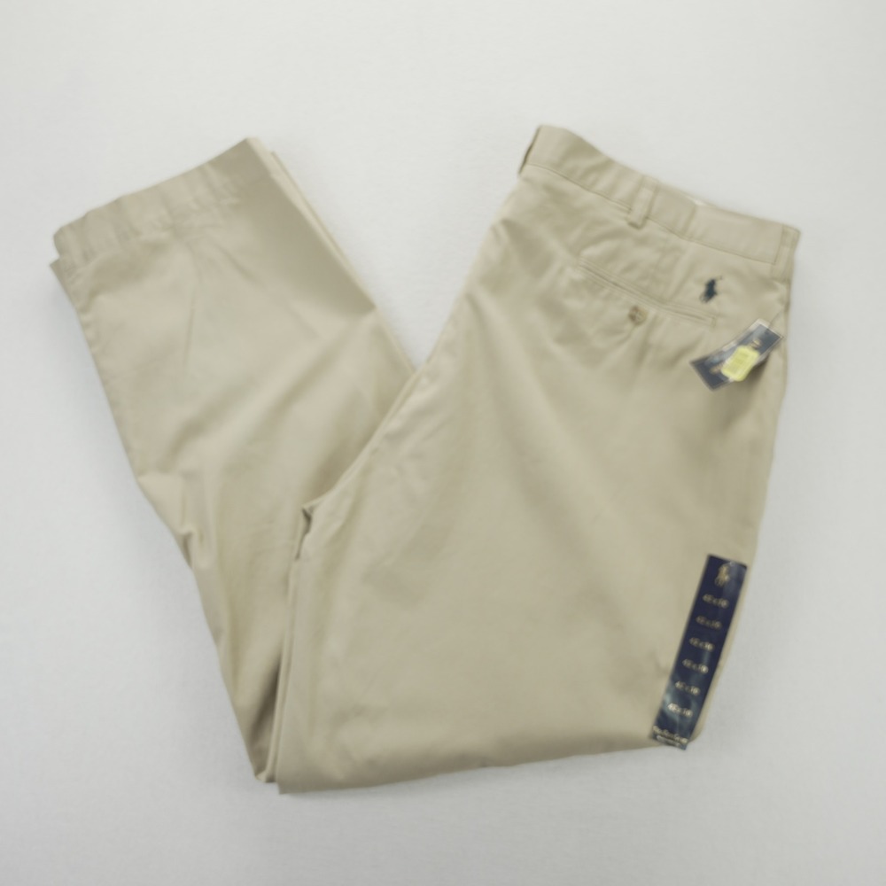 Polo Ralph Lauren Prospect Pant Mens 42x30 Tan Khaki Chino Cotton Flat Front New